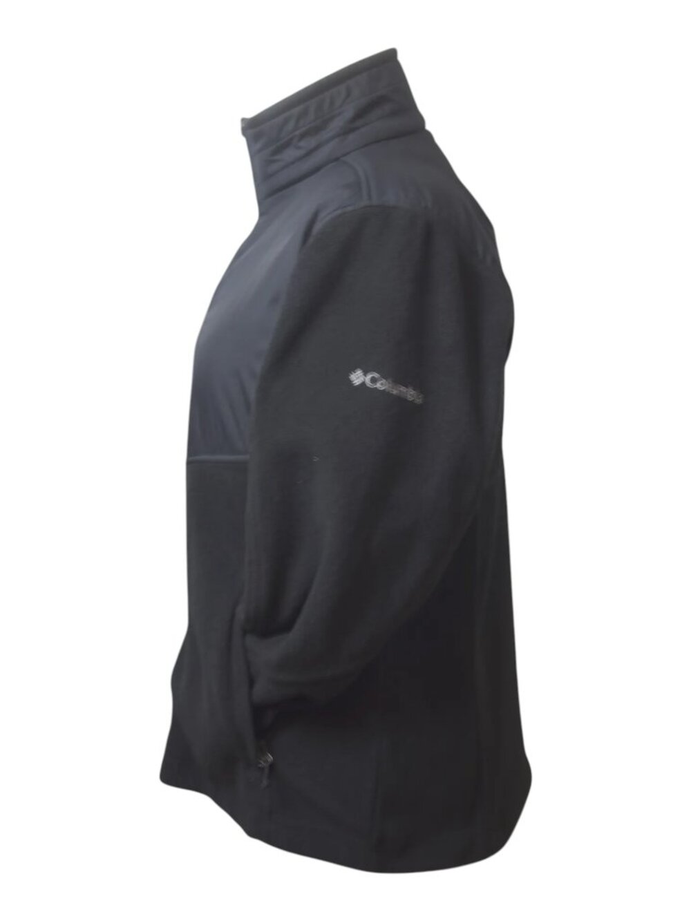 Columbia Interchange Black Fleece Full Zip Jacket Large Pockets Fall Essential